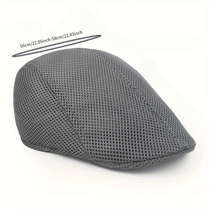 Men's Lightweight Breathable Mesh Beret Cap - Casual Summer Hat