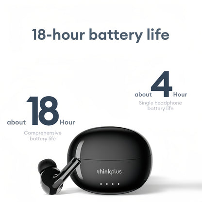Lenovo ThinkPlus Hifi Panoramic Stereo Earbuds - Crystal Clear Sound, Ergonomic Design, Long Battery Life, Advanced Noise Cancellation, USB-C Fast Charging Case, Wireless Audio|Ergonomic Earbuds|Compact Design, Earbud Case
