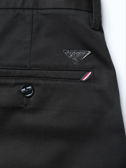 Men's Solid Pants With Pockets, Light Business Style Regular Fit Trousers For Outdoor Activities, Daily Wear For Spring And Autumn