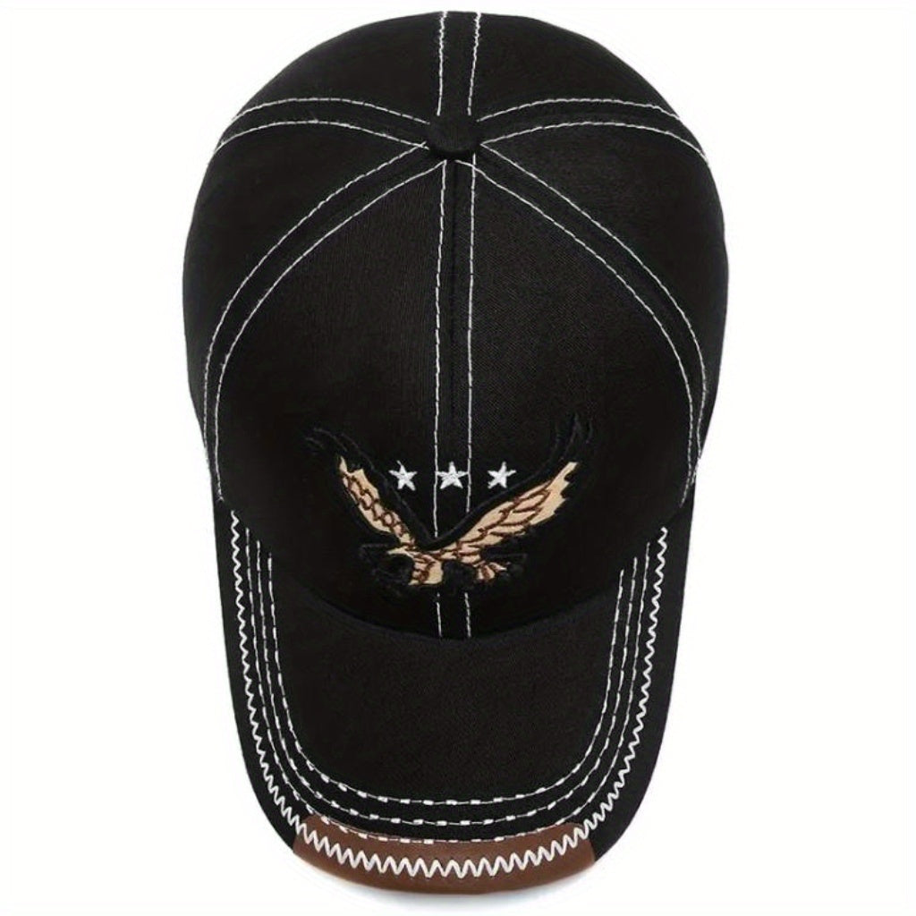 Unisex Fashion Cool 3D Eagle ասեղնագործված բեյսբոլի գլխարկ, կարգավորելի արևապաշտպանություն պատահական սպորտային արևապաշտպան գլխարկ կանանց և տղամարդկանց համար