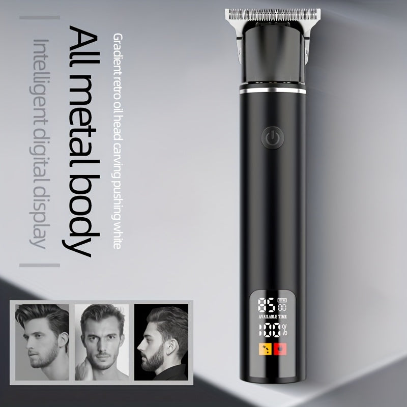 Men's Hair Trimmer, Hair Salon Electric Hair Clipper, USB Fast Charging, Men's Shaver, Shaving Scissors, Home Hairdressing Tools, Men's Facial, Comes with 6 Size Limit Combs, Surprise Gifts