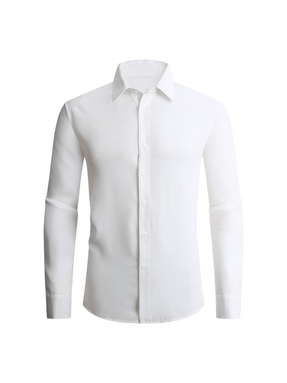 Men's All-Season Business Set: Long Sleeve Shirt & Formal Pants