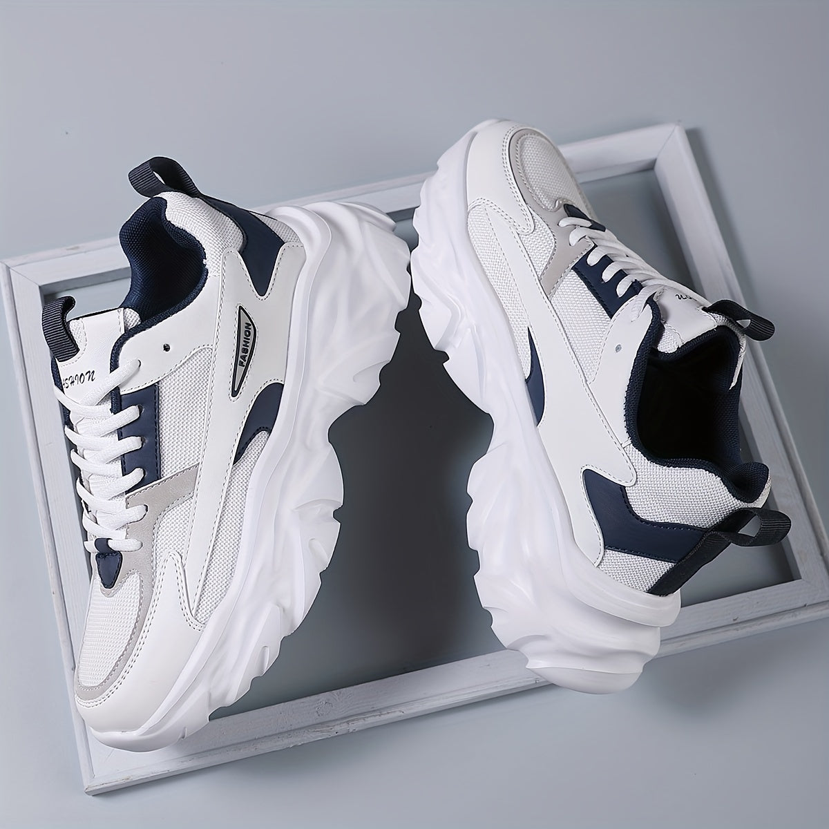 Men'S Comfortable And Breathable Casual Thick-Soled All-Season sneakers, Lightweight Outdoor Trendy Versatile Front-Laced Running Shoes - ayq