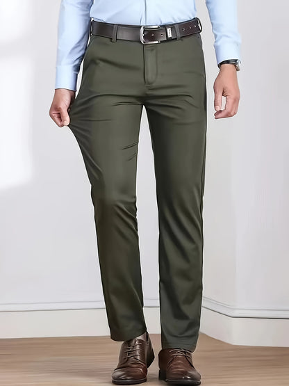 New Casual Formal Pants for Men in Four Seasons, Featuring a Business Style with Trendy Long Trousers. Fashionable And Versatile Men'S Elastic Dress Pants with a Comfortable Classic Design for Casual Wear.