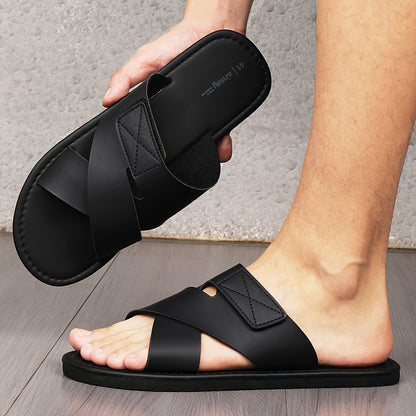 Men's Outdoor Casual Sandals with Cross Strap Design