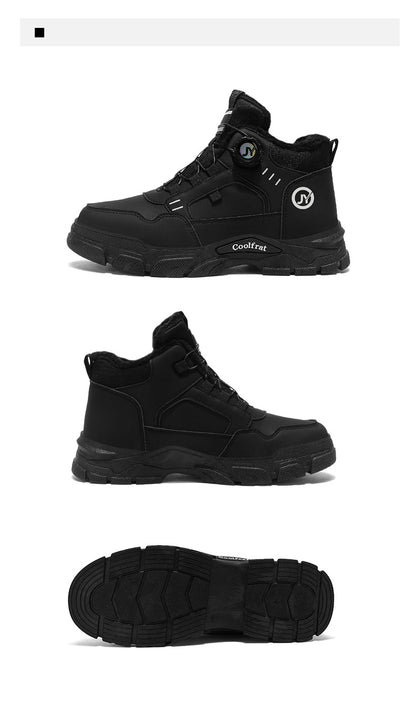 Տղամարդկանց նոր ձմեռային հաստ շերտով կոշիկներ, երեք գույնի, հարմարավետ և տաք, հեշտ հագնվող/հանվող, բռնակի դիզայնով, հարմար է բացօթյա ձյան, լեռնագնացության և լեռնագնացության համար։