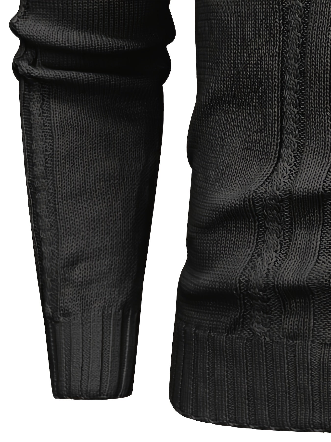 Տղամարդու բարձր օձիքով տաք տրիկոտաժե սվիտեր - ձգվող նորաձև ժապավենավոր սվիտեր, էլեգանտ ջենտլմենական կարդիգան