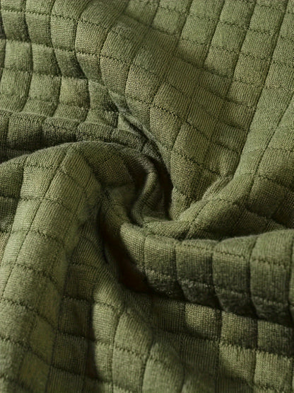 Men's Casual Bomber Jacket with Stand Collar - Polyester and Elastane Blend, Knit Fabric with Slight Stretch, Solid Color, Zipper Detail, Long Sleeve, Regular Fit