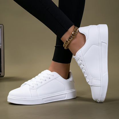 Low-Top Women'S Sneakers, New 2025 Autumn And Winter Breathable Hot-Selling White Shoes, Casual Flat Shoes for Spring And Autumn, All-Season White Women'S Skate Shoes, Perfect Gift for Friends And Family.