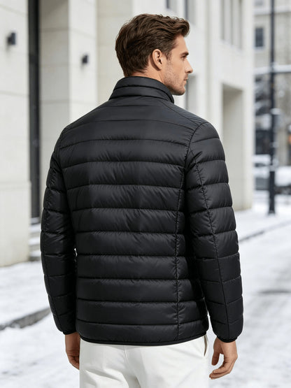 Men's Lightweight Stand-Collar Quilted Jacket for Fall Winter