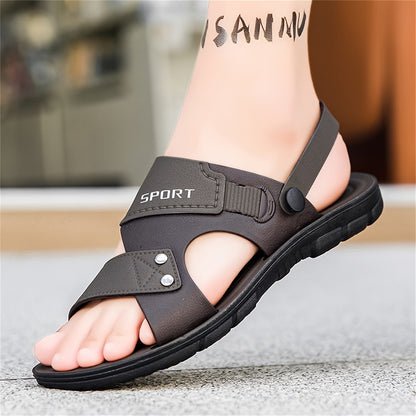 Men's Large Size Dual-purpose Outdoor Slipper for Couples, Outdoor Sports, Non-slip Soft Bottom Driving Shoes, Beach Open-toe Slippers - ayq