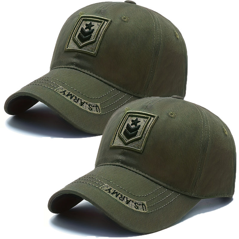 Men's Lightweight Adjustable Baseball Hats Set of 2 - Embroidered Desi