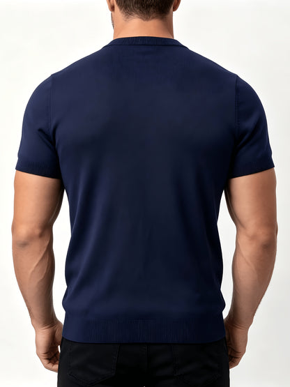 Men's Summer Casual Knit T-Shirt, Soft Breathable Crew Neck