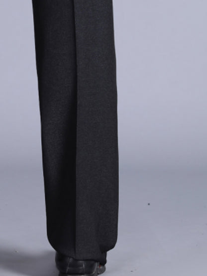 Men'S Casual Spring/Fall Polyester Solid Color Regular Fit Pants with Pocket