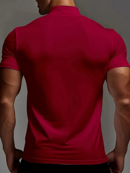 Men'S Short-Sleeve Polo Shirt Made of Breathable And Comfortable Knitted Fabric, Suitable for Cycling, Outdoor Sports, Gym, And Casual Wear for a Fitted Look - ayq