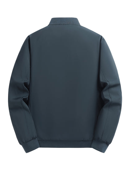 Men's Casual Lined Fleece Jacket with Baseball Collar