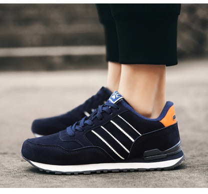 Men's Trendy Solid Old School Style Sneakers, Comfy Non Slip Casual Lace Up Shoes For Men's Outdoor Activities