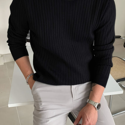 2024 New Cross-Border Men'S Round Neck Pullover Knitted Sweater