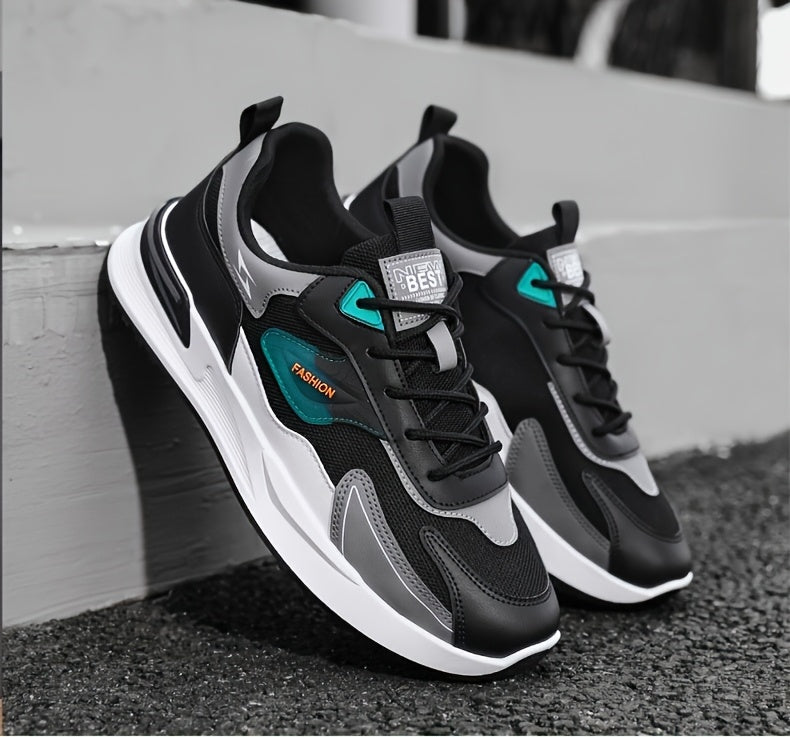 1pc Men'S Cross-Training Shoes | Large Size Casual sneakers for Running and Outdoor Activities, Fashionable, Lightweight, All-Season, Fabric Upper and Sole, PVC Sole, Lace Closure - Warrenxilu - ayq