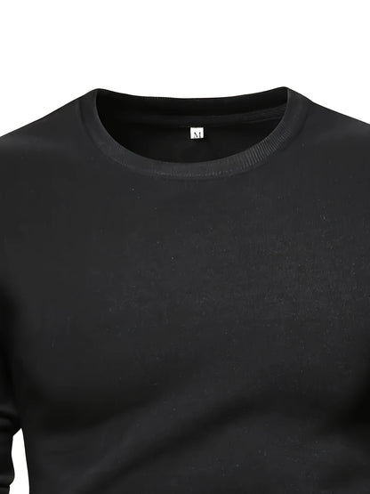 3pcs Men's Solid Color Knit Pullover For Autumn And Winter - Versatile Warm Crew Neck Long Sleeve, As Gift