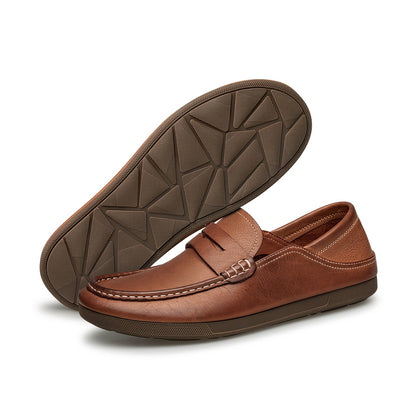Men's Premium Washed Cowhide Loafers Soft Slip-On Casual Shoes