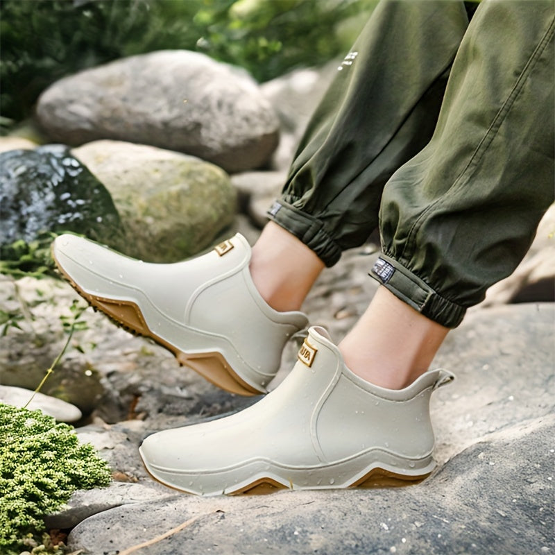 Men's Waterproof Non-Slip PVC Rain Boots for Outdoor Work