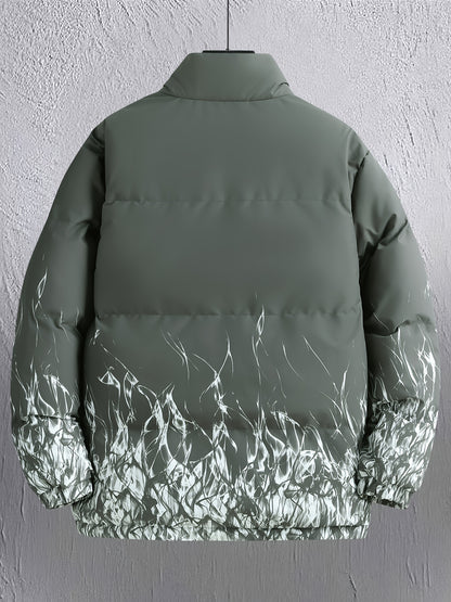 Men'S Heavyweight Winter Jacket - Full-Zip Hooded Coat with Stand Collar, Navy Blue Cold Weather Outerwear, Polyester Insulated Jacket for Everyday & Formal Events, Non-Stretch Fabric, Zipper Closure, Winter Coats, Formal Eve