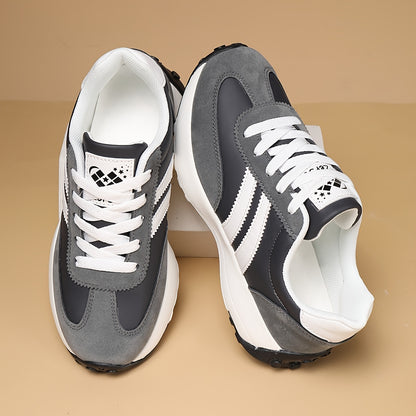 ZERJER Unisex Casual Lace-Up Sneakers - Comfortable All-Season Shoes