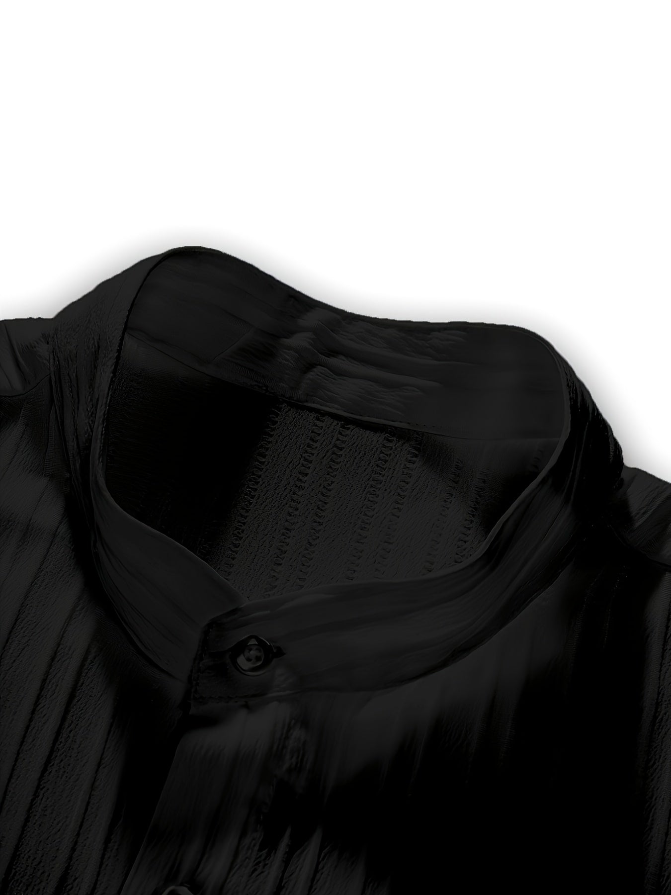 Men's Summer Casual Polyester Set with Stand Collar Shirt & Pants