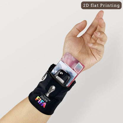 FIFA 2026 Casual Black Wrist Wallet with Zipper Pocket