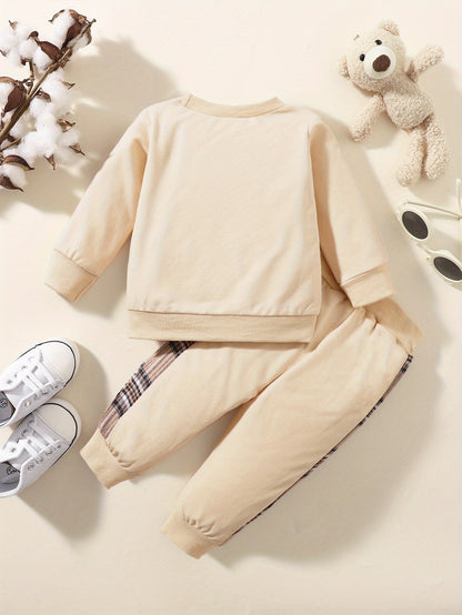 Toddler Baby Boy Clothes Outdoor Set Long Sleeve Sweatshirt Top Casual Pants Fall Winter Outfit Sweatsuit