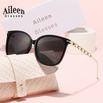 Aileen Oversized Polarized Sunglasses with Aluminum Frame