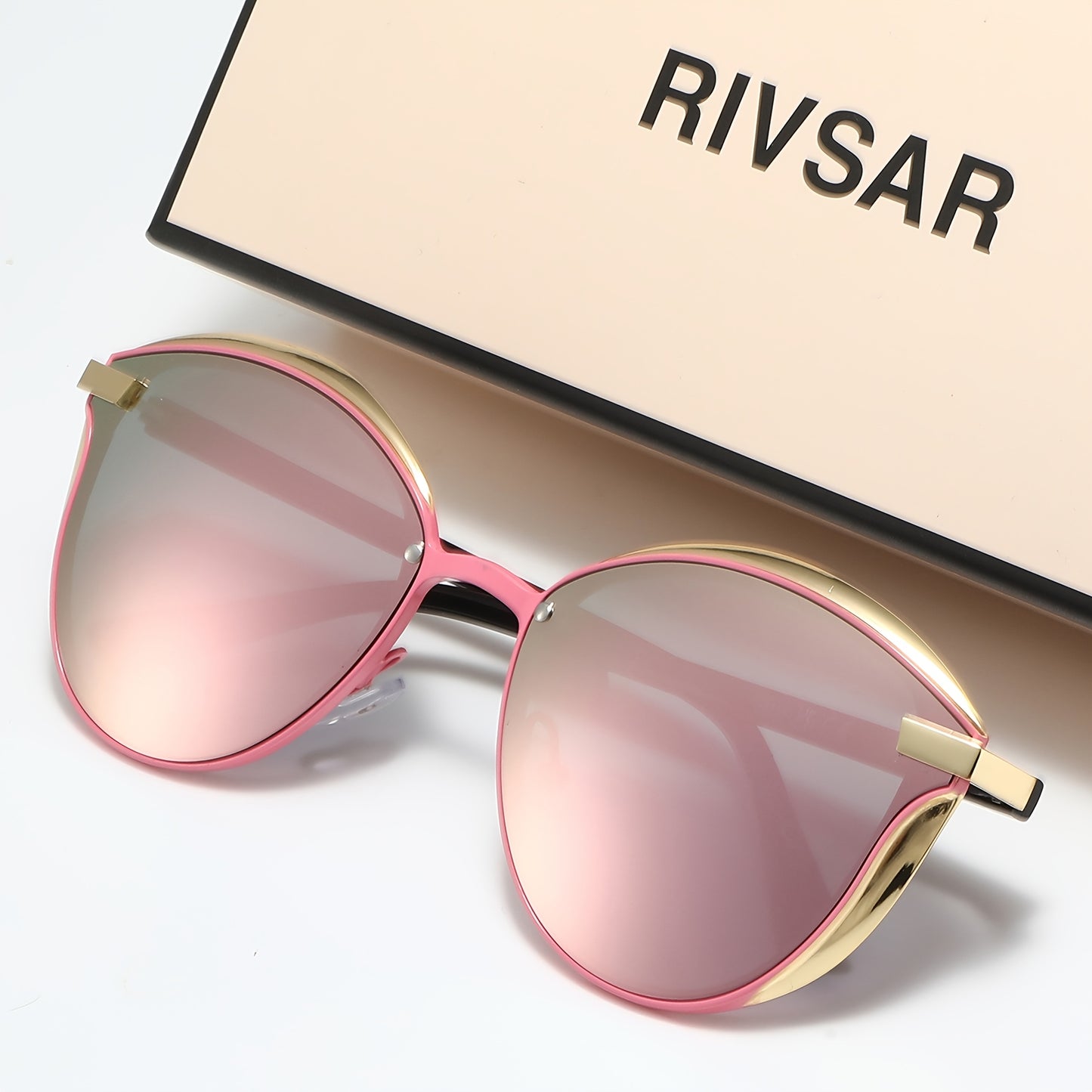 Unisex Cat Eye Polarized Sunglasses Lightweight Metal Frame