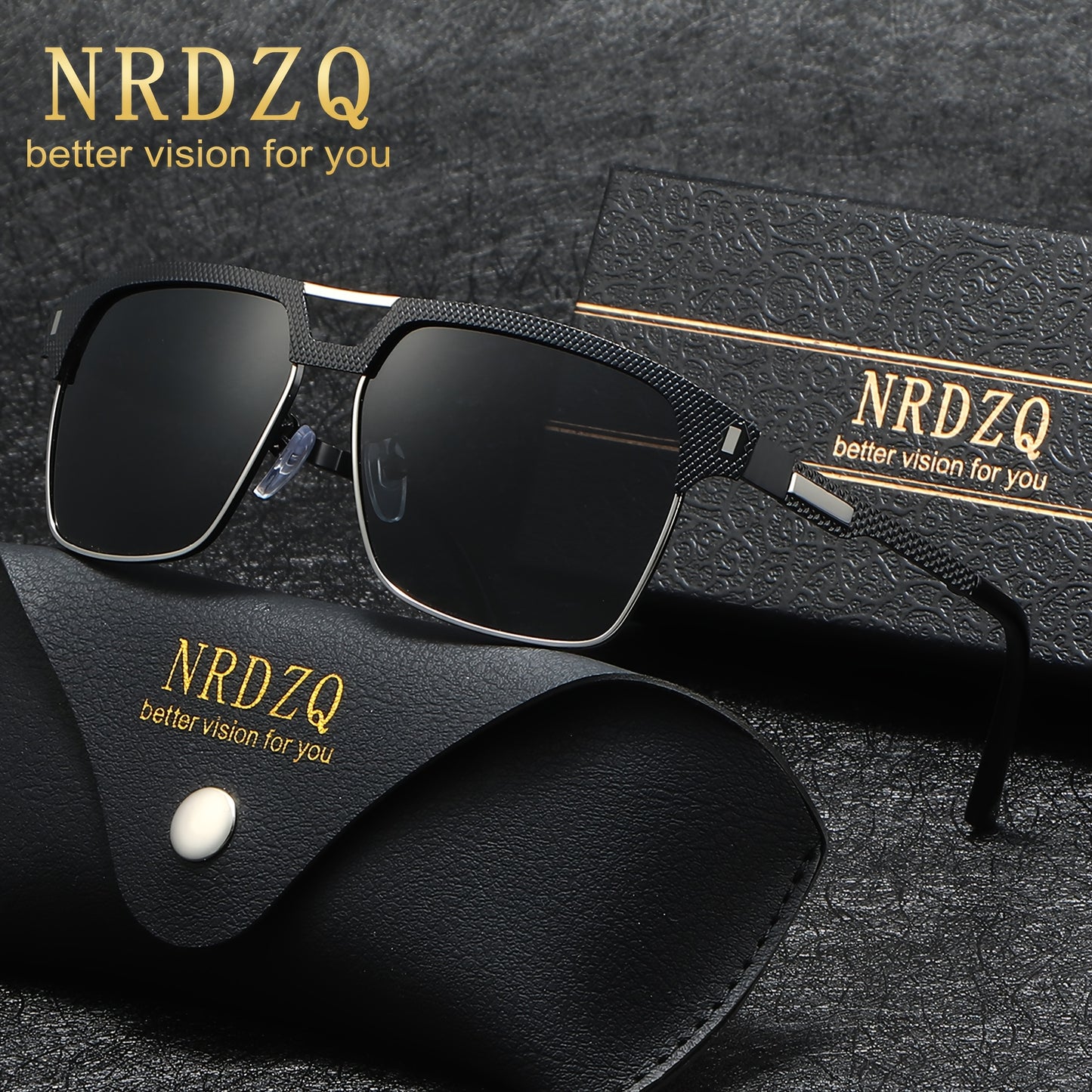 NRDZQ Men's Vintage Polarized Sunglasses with Metal Frames