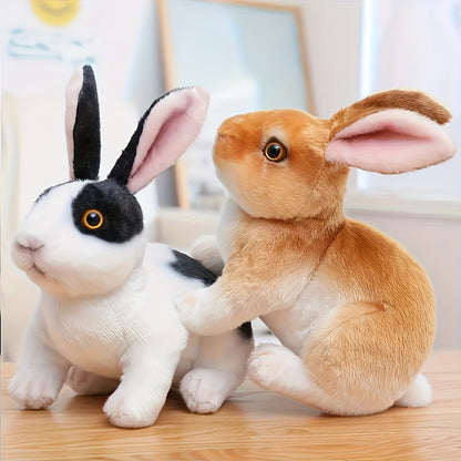 6.2-Inch Plush Toy of a Colorful Rabbit And a White Rabbit, Stuffed Animal for Holiday Gifts.