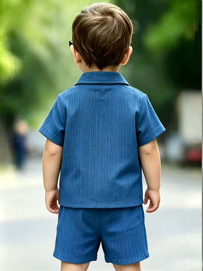 Baby Boy Summer Shorts Set with Short Sleeve Shirt