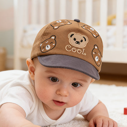 Infant Baseball Cap with Cute Bear Design for Spring Summer