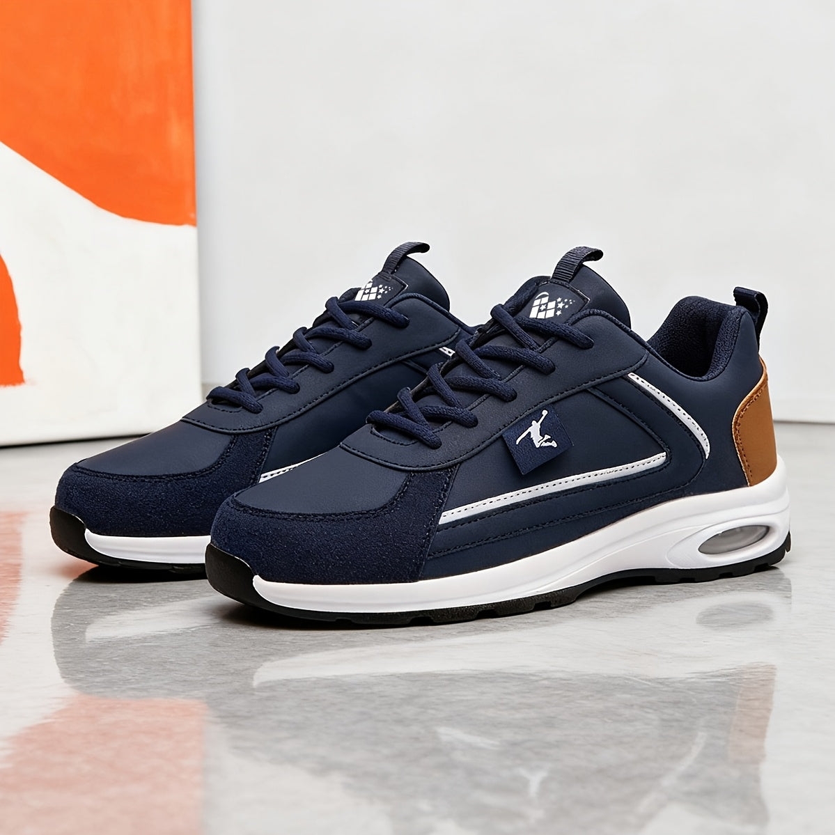 ZERJER Men'S Casual Sports Shoes | Comfortable Low-Top Lace-up Sneakers with Thick Rubber Sole, Faux & Fabric Upper, Breathable for Daily & Casual Wear, Suitable for Hiking & Outdoor Activities, Sizes 39-48