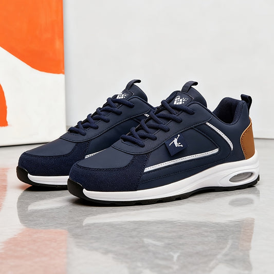 ZERJER Men'S Casual Sports Shoes | Comfortable Low-Top Lace-up Sneakers with Thick Rubber Sole, Faux & Fabric Upper, Breathable for Daily & Casual Wear, Suitable for Hiking & Outdoor Activities, Sizes 39-48 - ayq