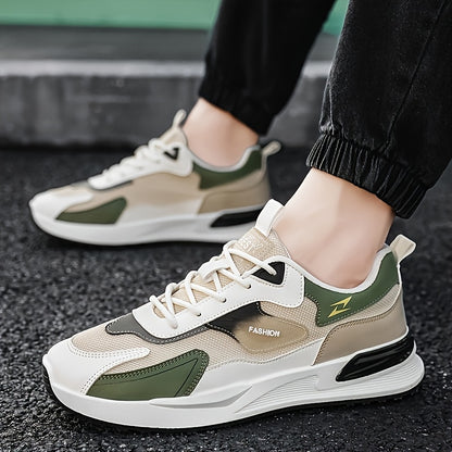 1pc Men'S Cross-Training Shoes | Large Size Casual sneakers for Running and Outdoor Activities, Fashionable, Lightweight, All-Season, Fabric Upper and Sole, PVC Sole, Lace Closure - Warrenxilu - ayq