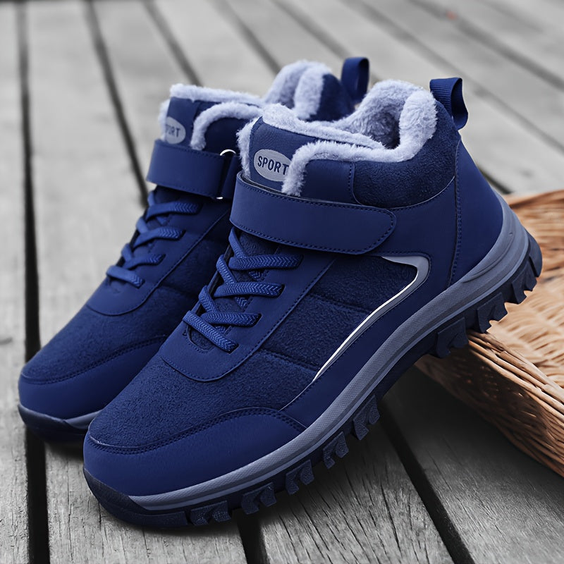 Men's & Women's All-Black Winter/Fall Sneakers - Comfortable Slip-Resistant Arch & Cushioned Insole, Lace-Up or Closure, Slip-Resistant Rubber Sole, Warm Round-Toe Design - Casual & Light Sports Shoes for Elderly, Seniors, Wa