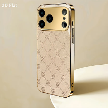 Luxury Gold-Plated Tempered Glass iPhone 18 Pro Max Case