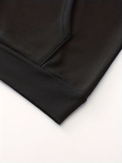 Men'S Golden Letter Print Hooded Sweatshirt - Happy New Year Lettering, Soft Knit Micro-Elastic Fabric, Loose Fit Casual Pullover Hoodie with Front Pocket, Streetwear Style, Unisex Apparel, Durable Material, Trendy Design, Ho