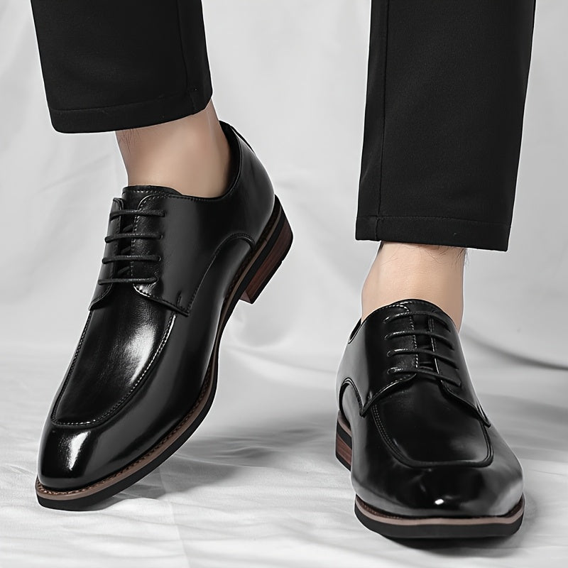 Men's Casual Derby Shoes with Breathable PU and Rubber Sole