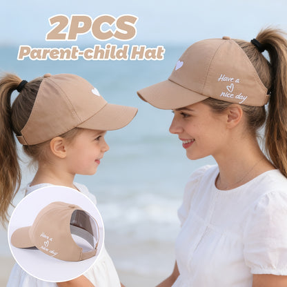 Matching Summer Baseball Caps for Kids, Ponytail Friendly, 2-Pack