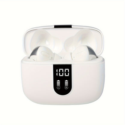 Wireless Earbuds with Mic, Earphones With LED Display, In-Ear Headphones With Mini Charging Case, TWS Headset For Men/Women