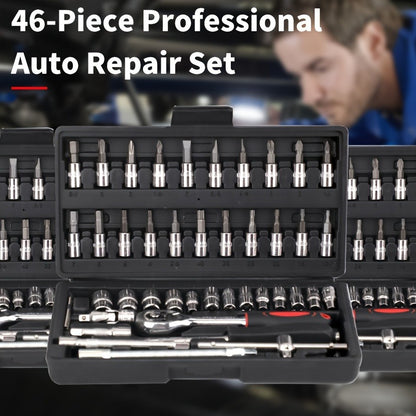 Repair Wrench Set, Ratchet Wrench Set, Socket Wrench Set, Designed for Various Environments Including Automotive Repair and Home Decoration, with Storage Box. 27-GJX