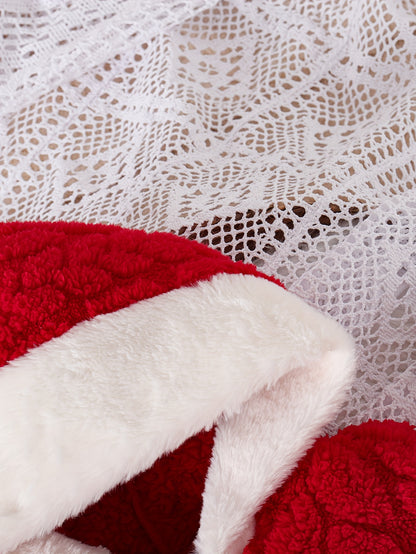 Baby Girls' Winter Snowsuit - Soft Flannel Full-Zip Hooded Romper with Plush Fleece Lining, Cozy Long-Sleeve Outfit with Snap Closure & Fleece Trim, Machine Washable Red Snowsuit for & (Winter Clothes) - Adorable 3D Bow & Fle