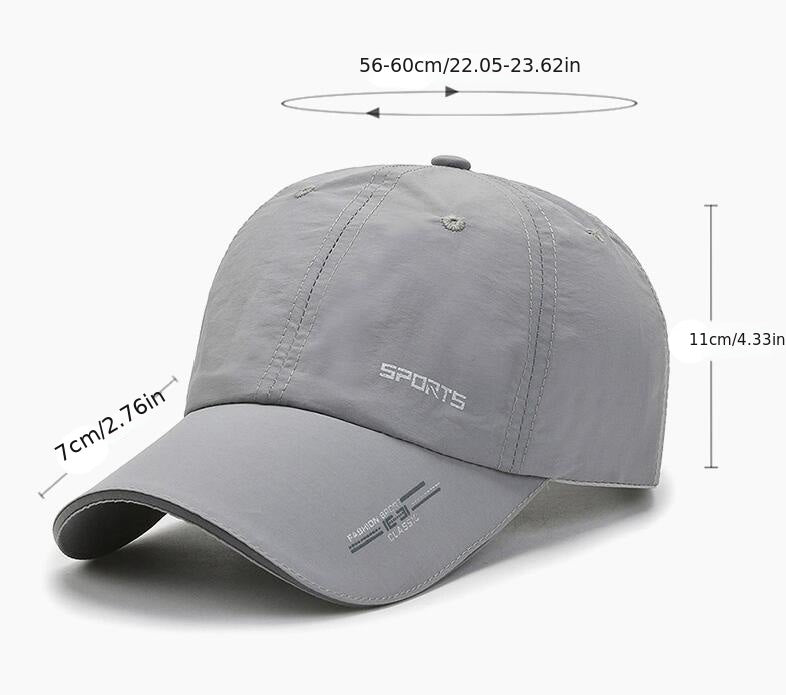 Unisex Polyester Baseball Cap, Quick-Dry Breathable Duck Hat with Reflective Strip, Sun Protection Snap Closure, Hand Wash Only, Stretch Fit for Spring/Summer Outdoor Travel Sports
