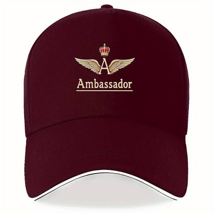 Adjustable Ambassador Emblem Baseball Cap with Crown & Wings